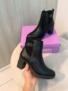 bota via marte feminina cano curto preta com salto bloco