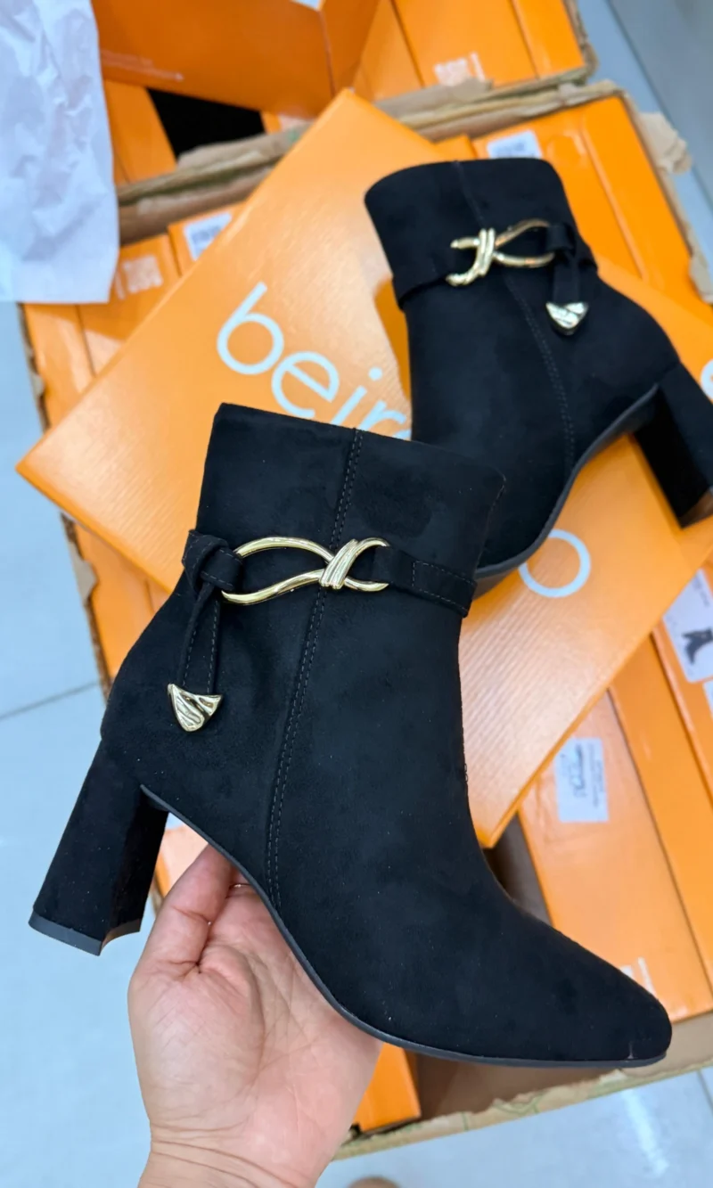 vizzano bota feminina preta cano médio salto fino