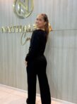 conjunto feminino modal canelado preto