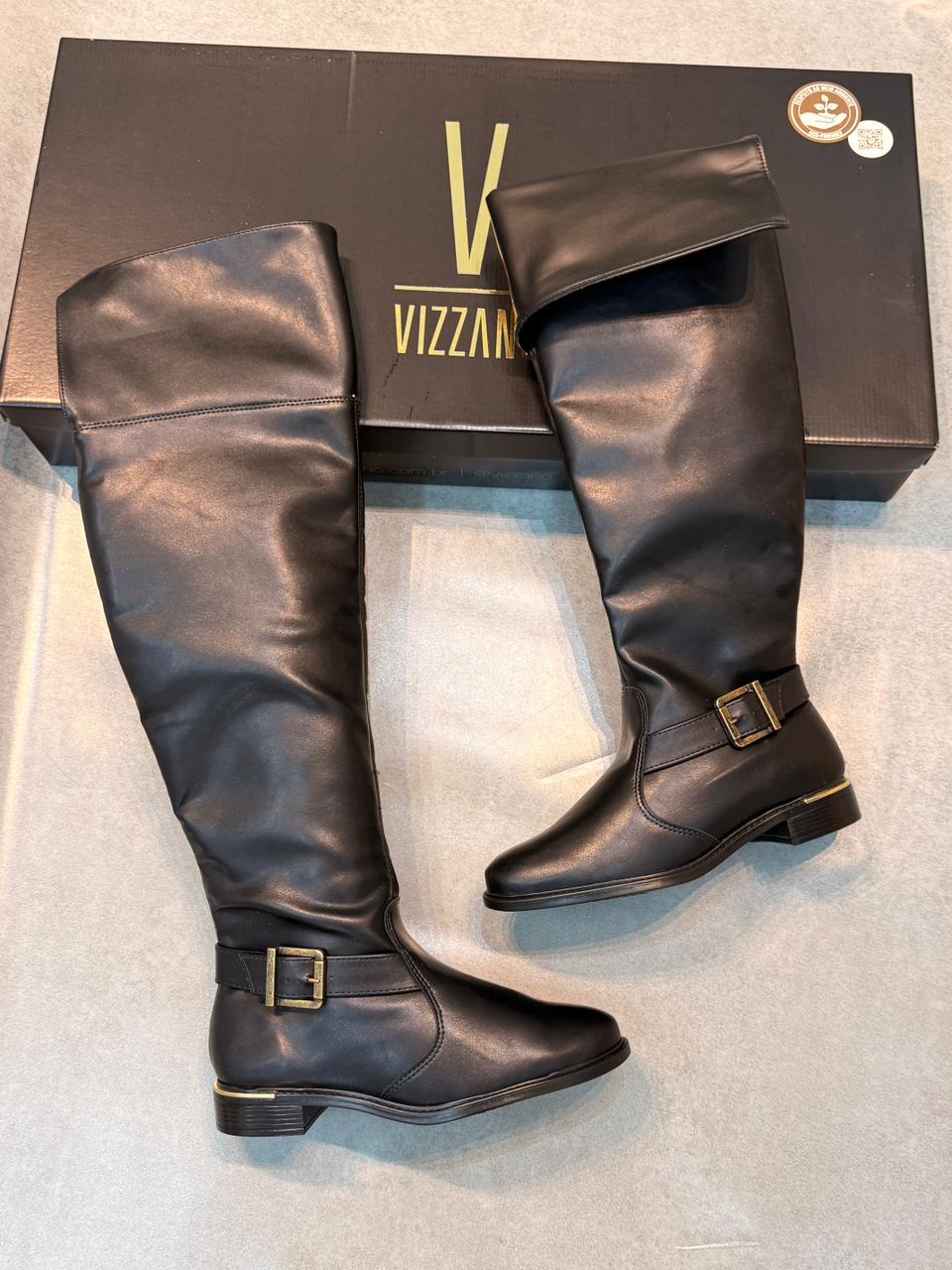 bota ankle boot via marte preta de salto alto