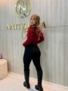 calça térmica feminina cáqui super conforto com cinto