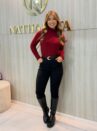 calça térmica feminina cáqui super conforto com cinto