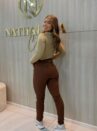 calça térmica feminina cáqui super conforto com cinto