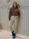 calça térmica feminina cáqui super conforto com cinto