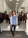 colete modal feminino trançado azul mescla elegance