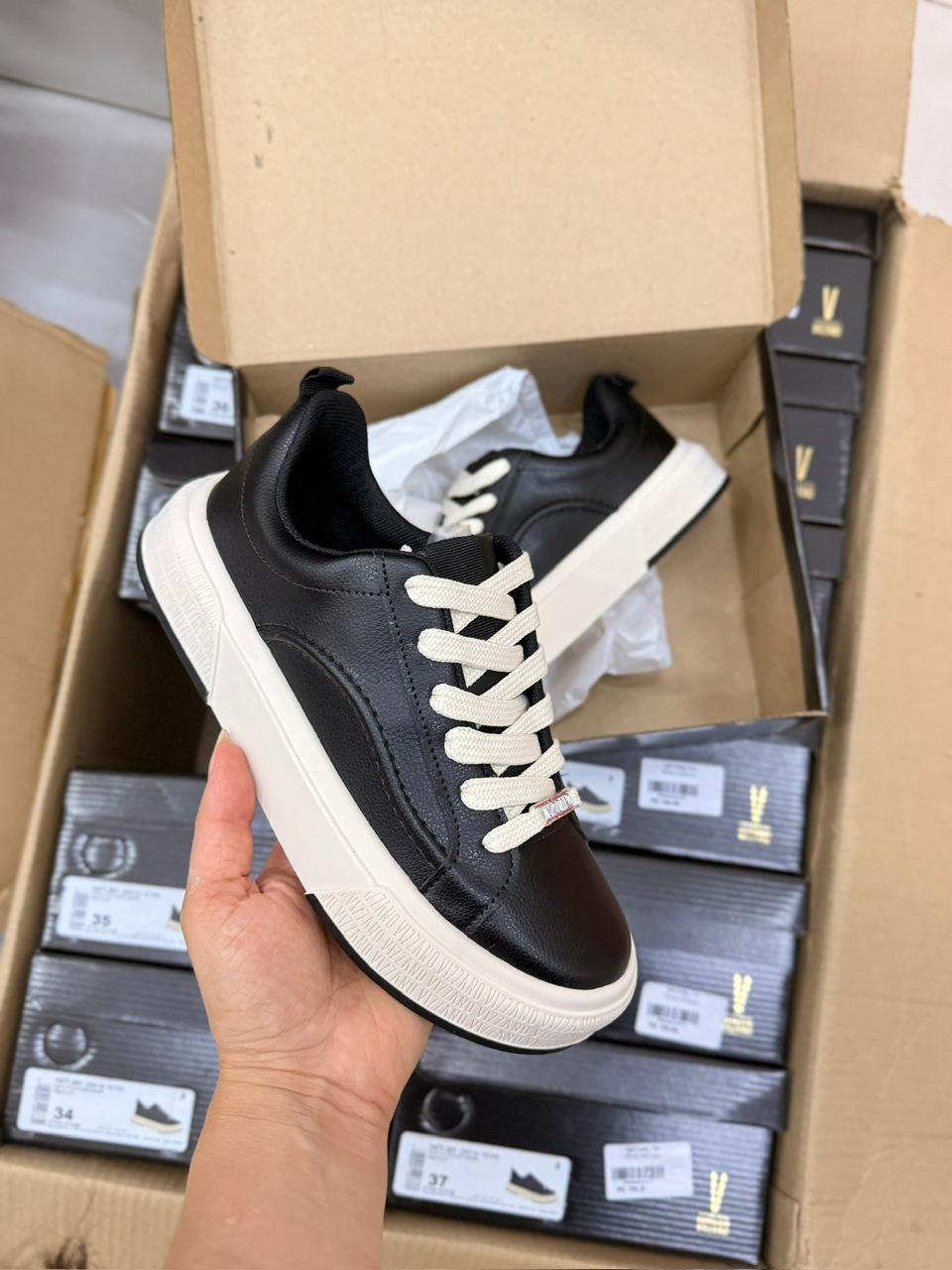 tênis casual feminino vizzano caramelo solado branco