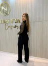 conjunto feminino alfaiataria com colete de botões dourados vinho